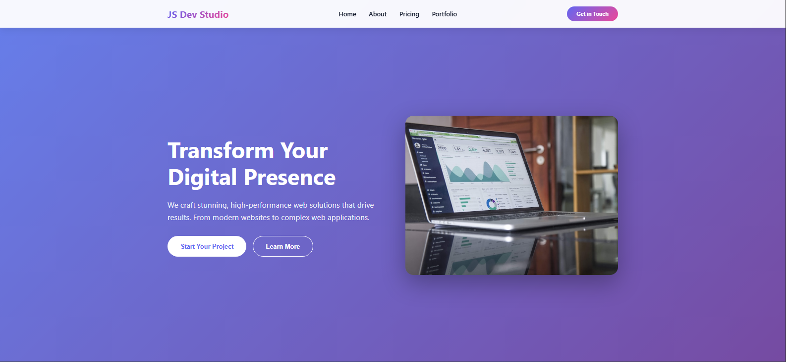 Landing page design preview